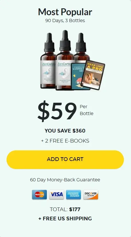 ZenCortex 3-bottle most popular pack — 90-day supply with free shipping